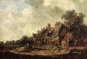 Jan van Goyen Peasant Huts with Sweep Well France oil painting reproduction